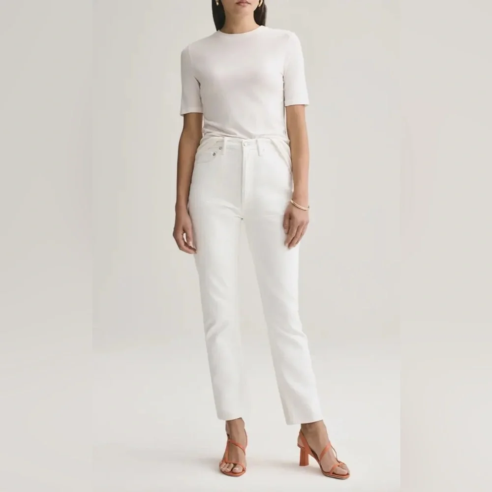 Agolde High Rise Riley Straight Crop Jeans - Picture 1 of 5